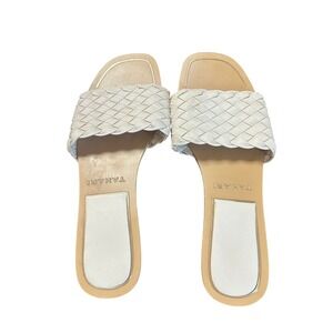 Tahari White Woven Slide Sandals Women's Size 10‎ Casual Summer Slip-On Shoes